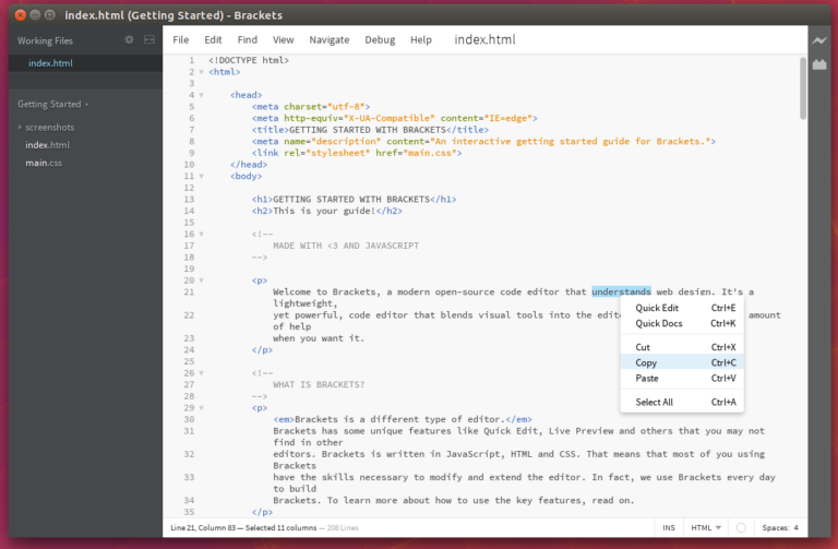 Brackets The Modern Text Editor Releases version 1.8