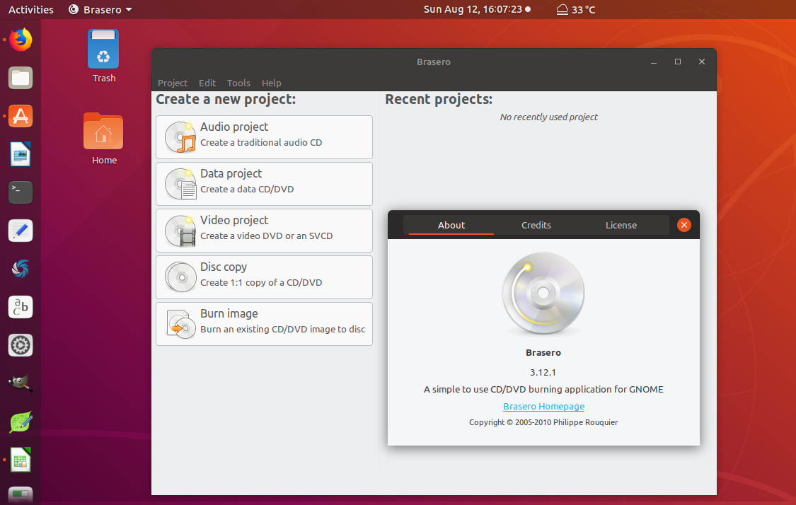 brasero disc burner ubuntu