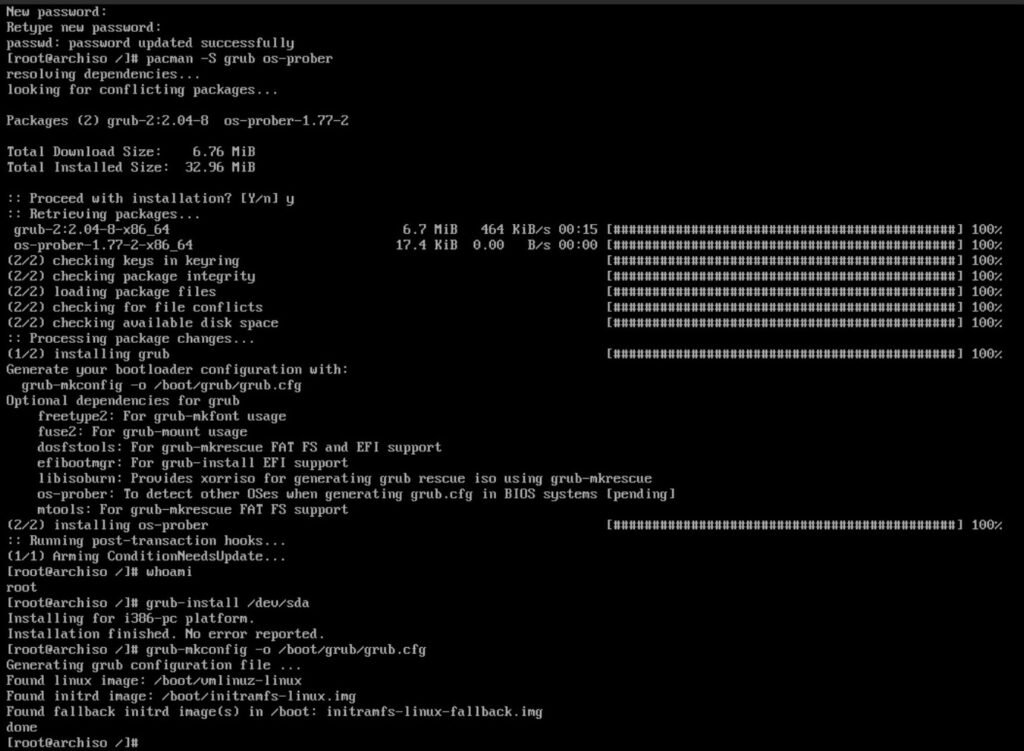Grub install - Install Arch Linux