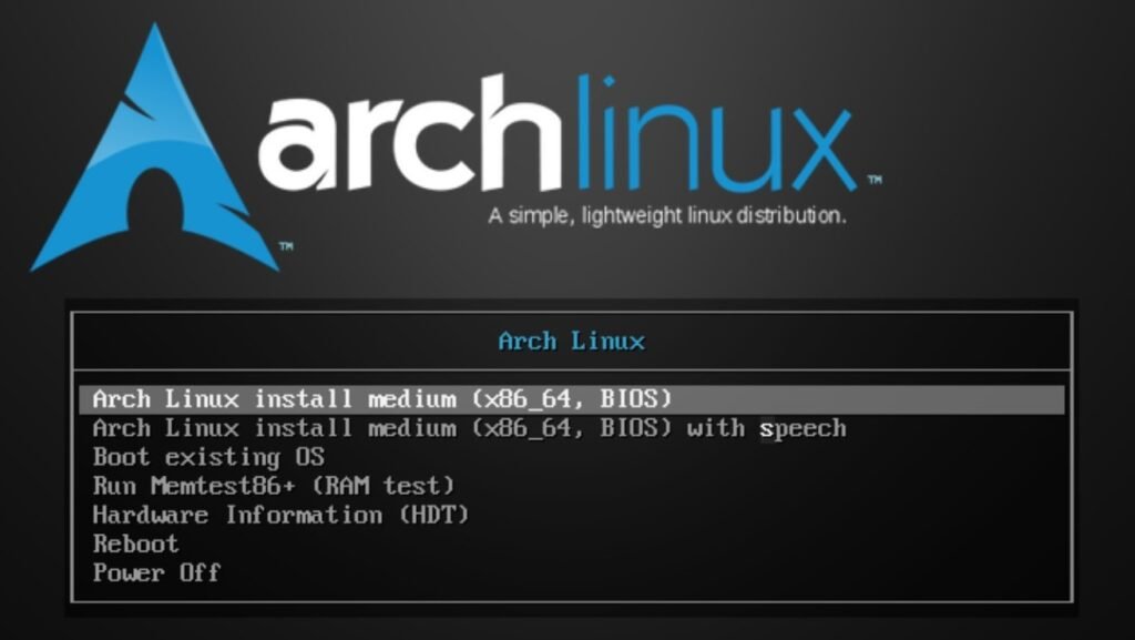 Start Menu - Install Arch Linux