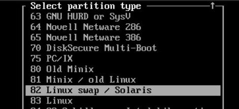Swap partition type change
