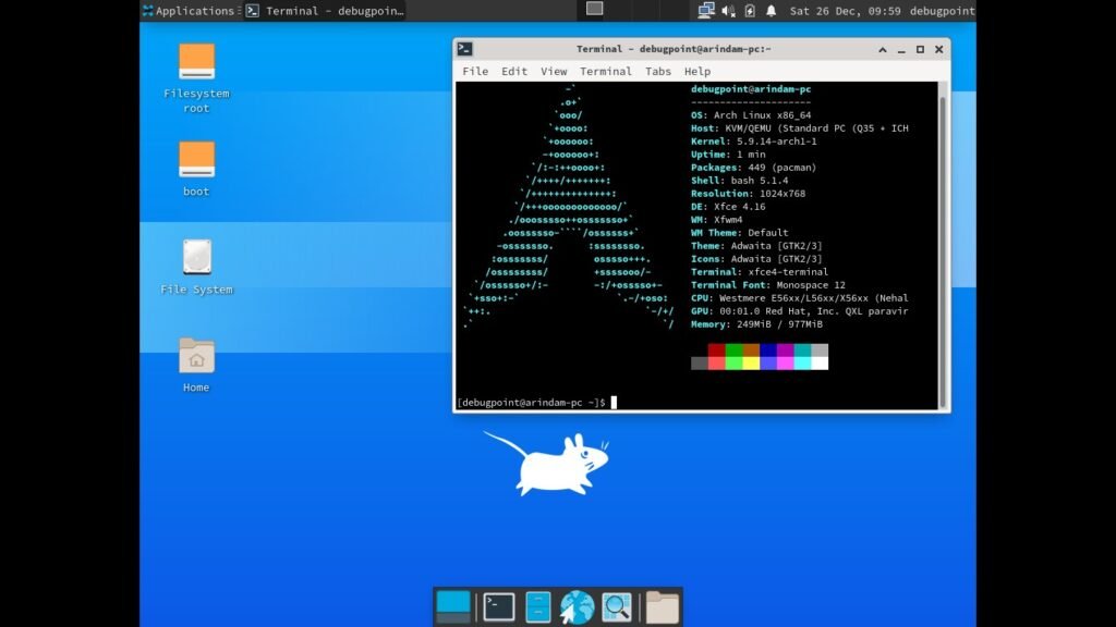 Xfce Desktop in Arch Linux