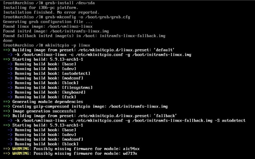 configure grub