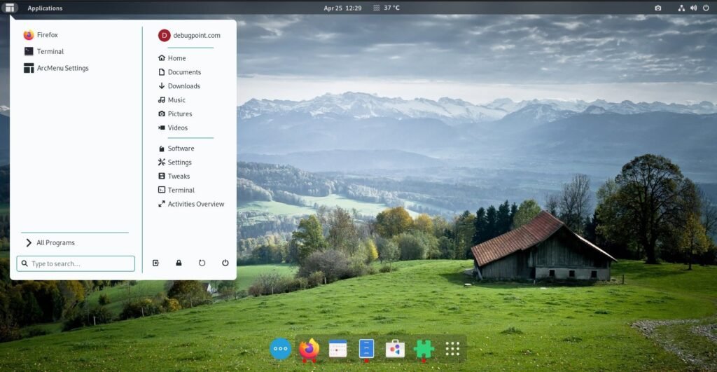GNOME 40 Extensions applied in desktop