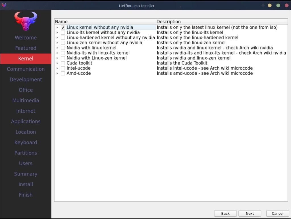 Hefftor Linux Installer Option 1