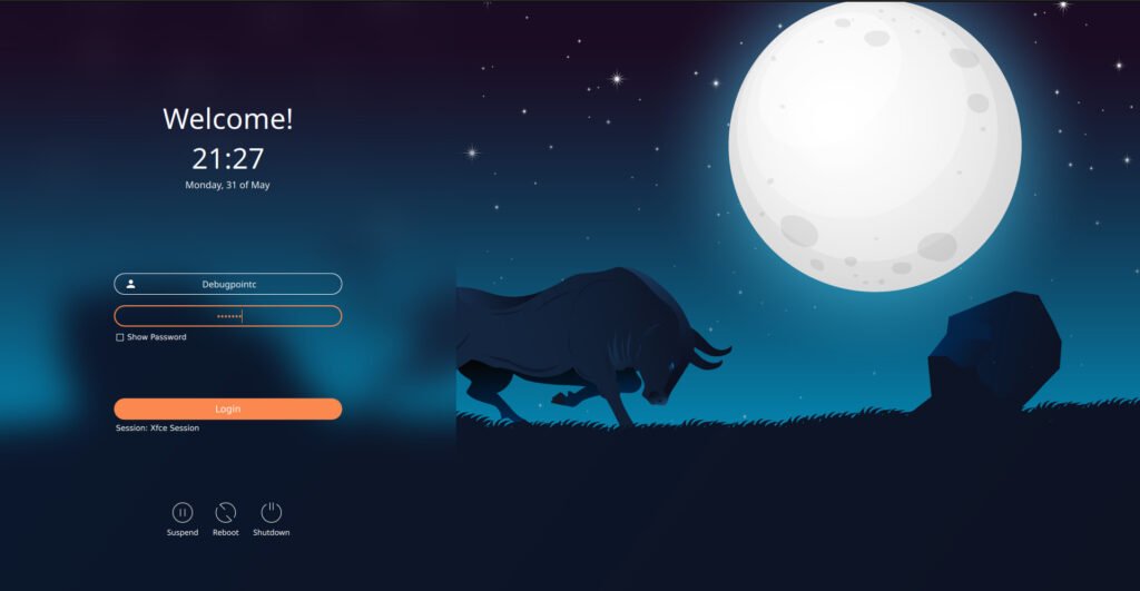 Login Screen - Xfce