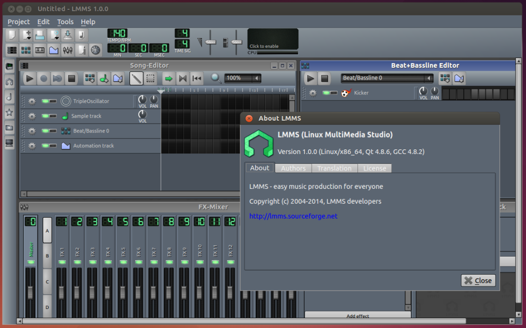 LMMS running in Ubuntu