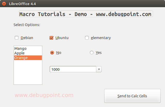 Form with Values Selected