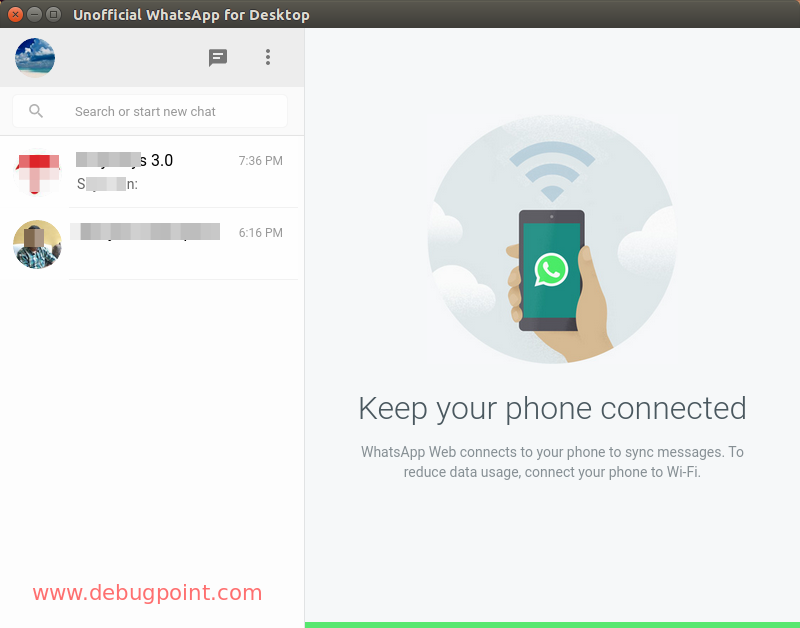 WhatsApp Running in Ubuntu - Home