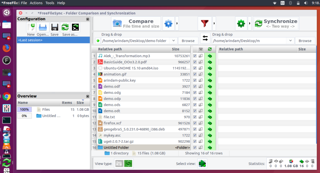 FreeFileSync - Synchronize Files and Folders in Ubuntu, Linux