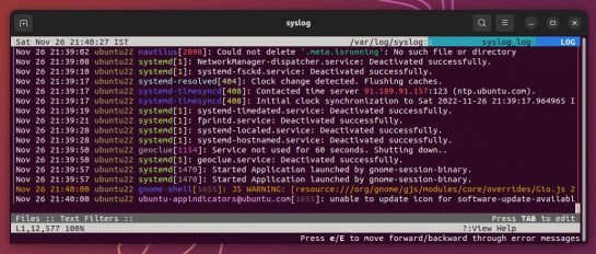 lnav: Advanced Log File Viewer for Linux Desktops and Servers