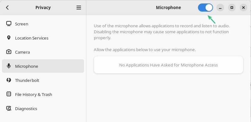 Check Microphone settings in Ubuntu