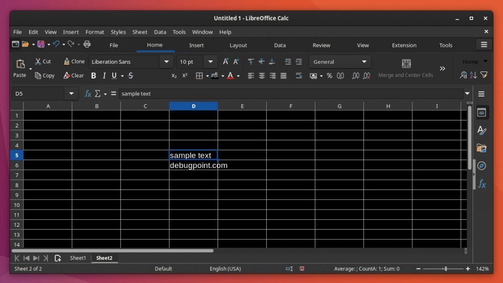 LibreOffice in dark mode in Ubuntu