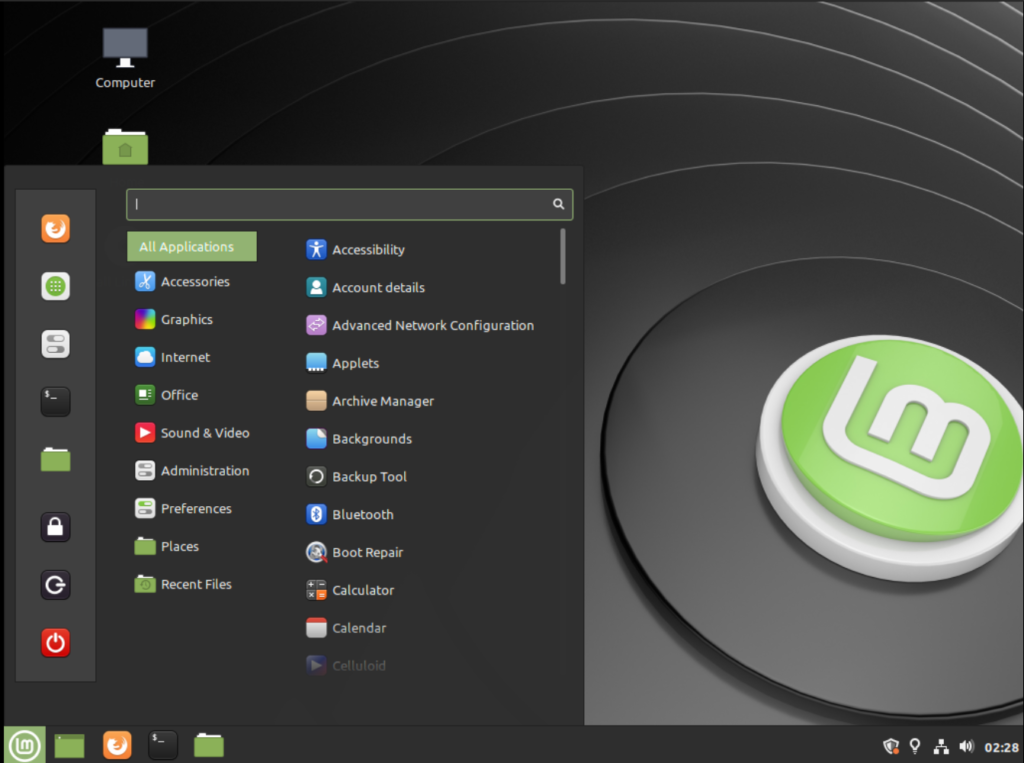 Linux Mint 20 - Desktop Edition Cinnamon