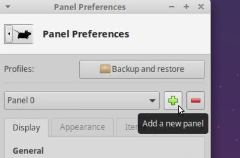 Add New Panel option