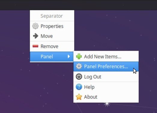 Panel Preferences