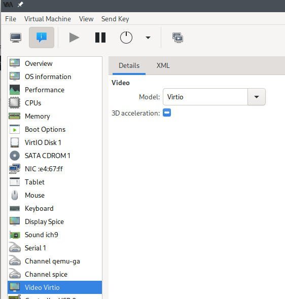 Video Model in virt-manager