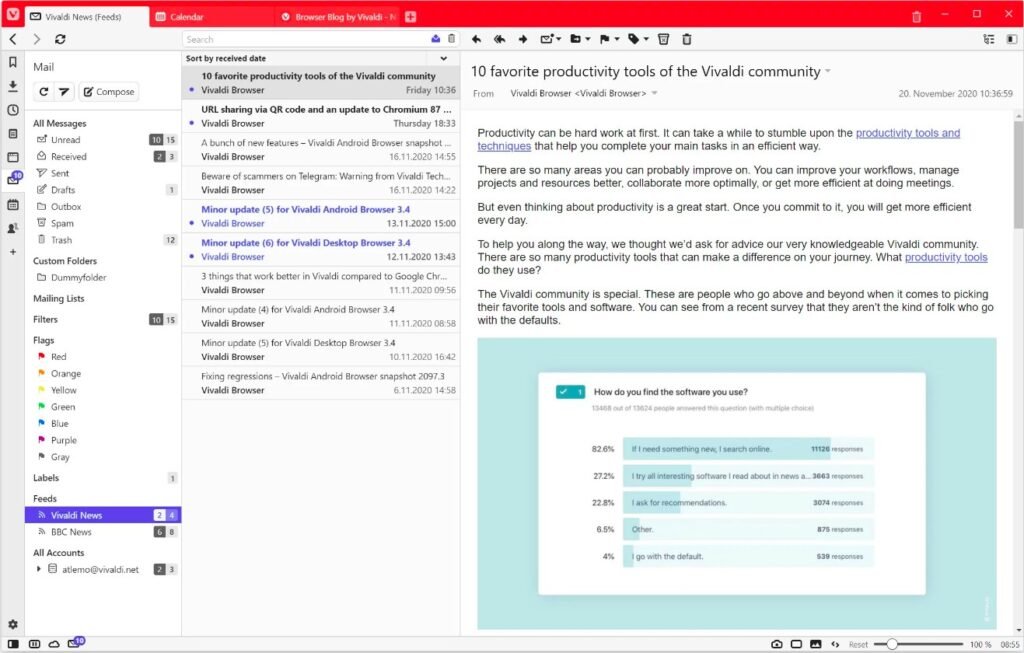 Vivaldi Feed Reader