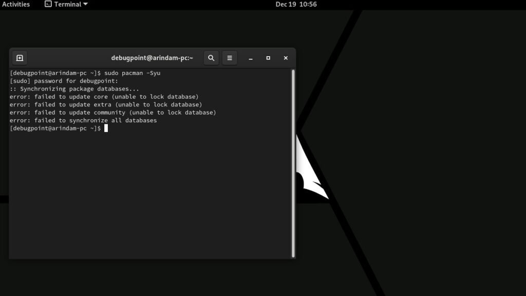 Pacman Failed To Update Core Unable To Lock Database How To Fix Pacman Failed To Update Core Unable To Lock Database How To Fix