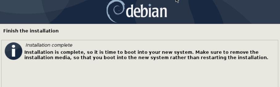 Debian 10 Buster Installation Complete