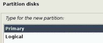 Select Partition Type as Primary
