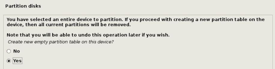 Start creating partition