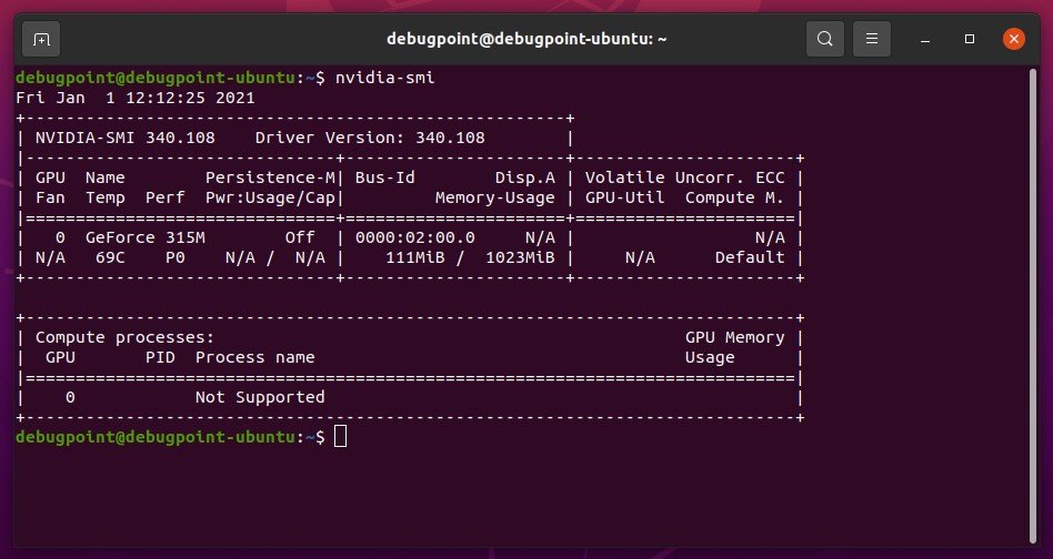 ubuntu check graphics driver nvidia