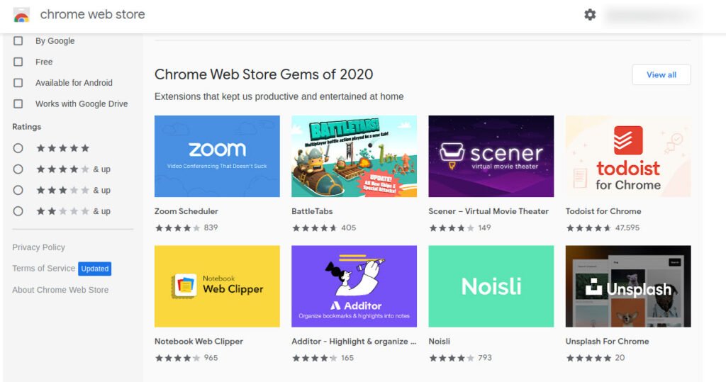 A Snapshot of Chrome Web Store