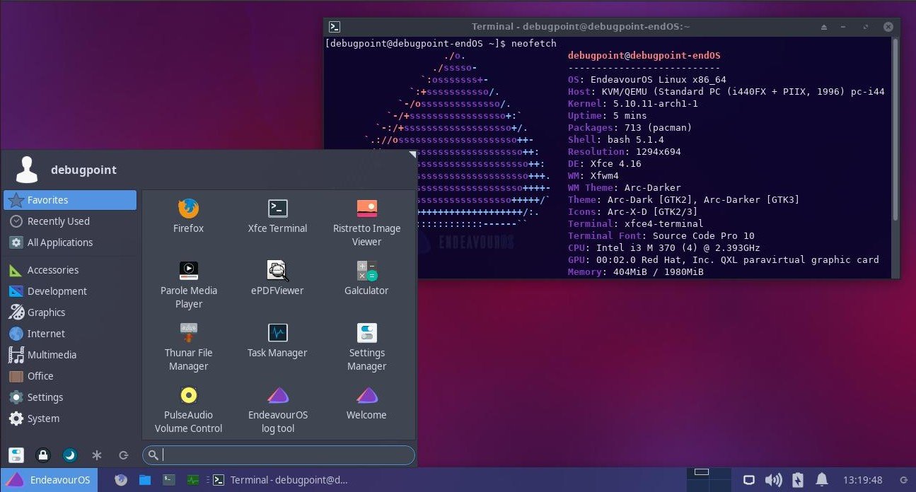 EndeavourOS Release Brings Latest Xfce 4.16, i3 Setup and More