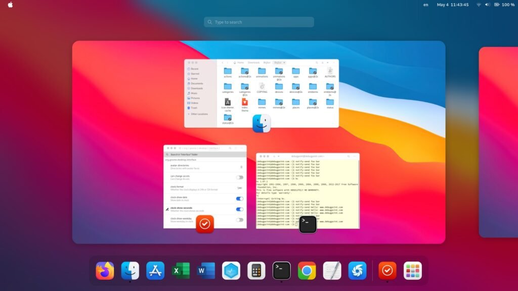 GNOME 40 Customization - MacOS - Workspace View