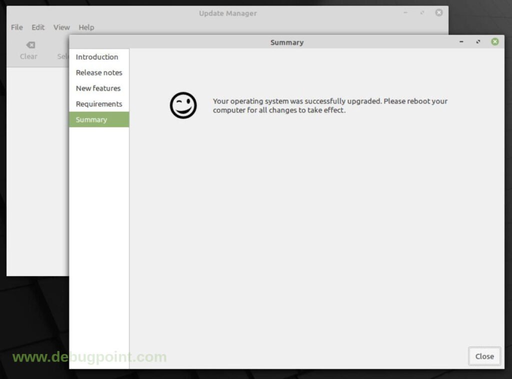Linux Mint 20.2 Upgrade Complete