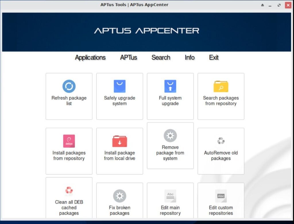APTus APPCENTER in SparkyLinux