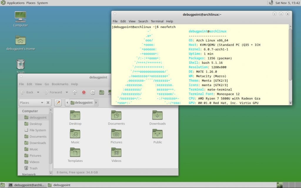 MATE Desktop in Arch Linux