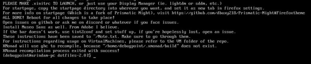 Xmonad installation is complete