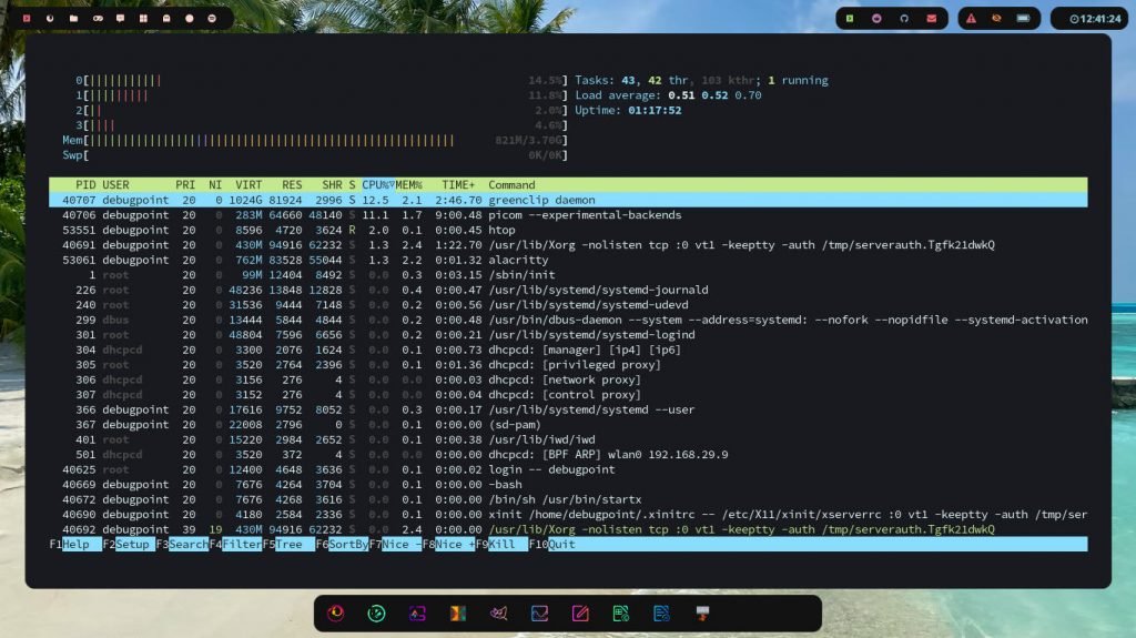 xmonad performance in Arch Linux during idle state