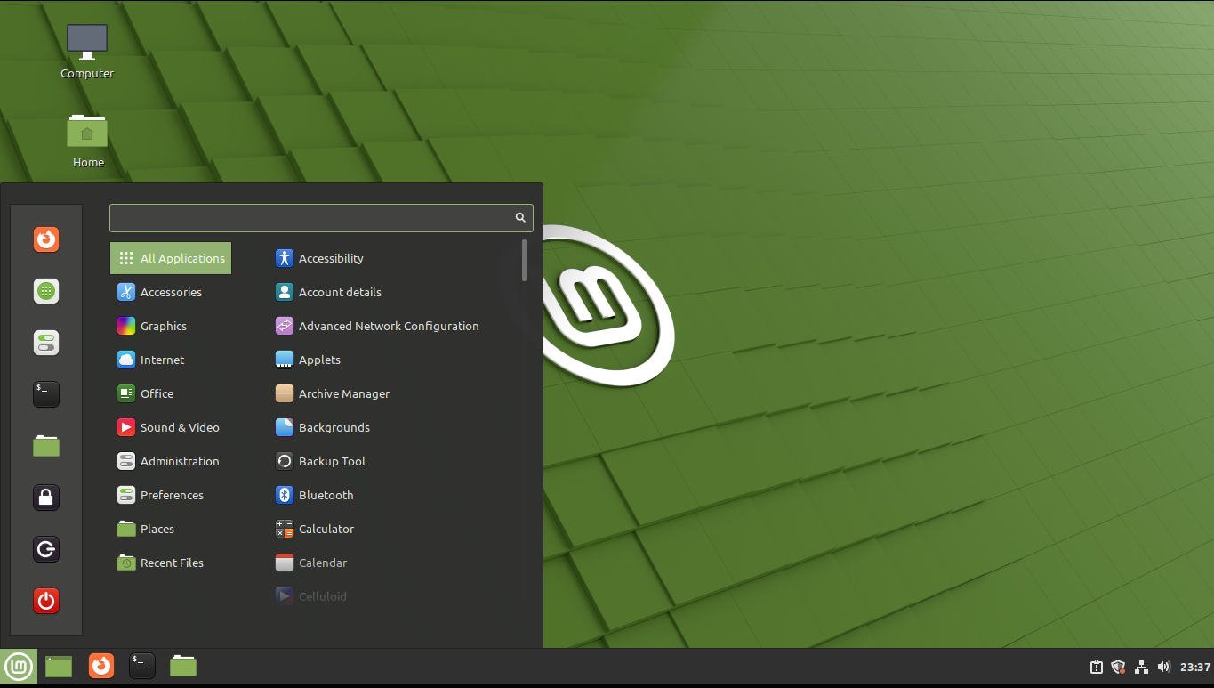 Desktop Linux Mint Debian Edition 5 (LMDE5).