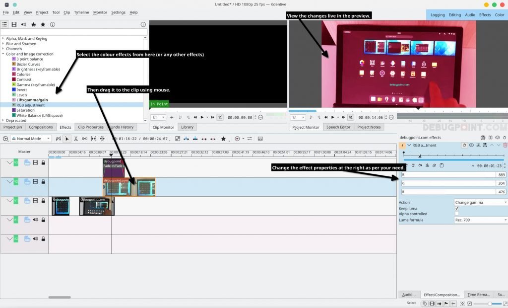 Colour Grading in Kdenlive