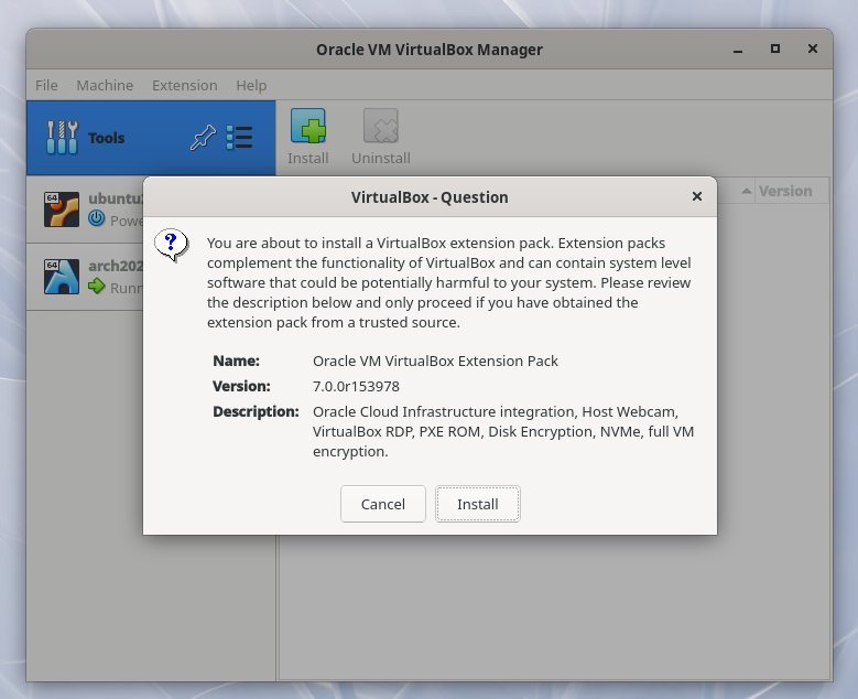 How to Install VirtualBox Extension Pack