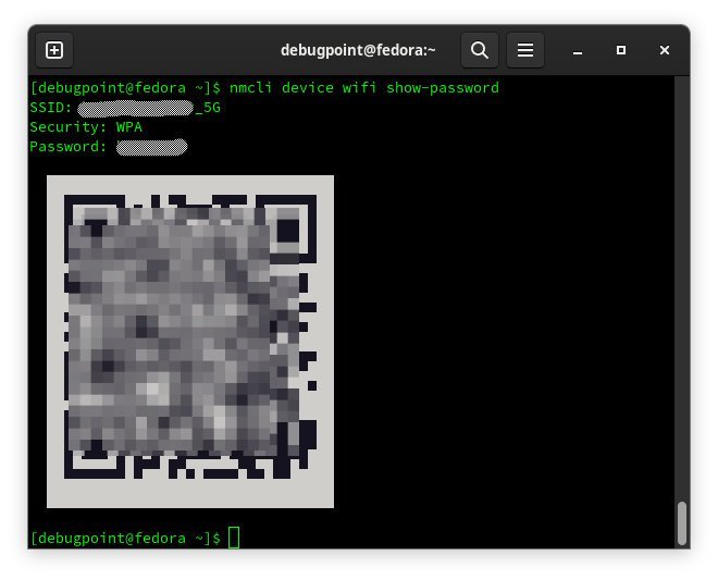 show wifi password via nmcli