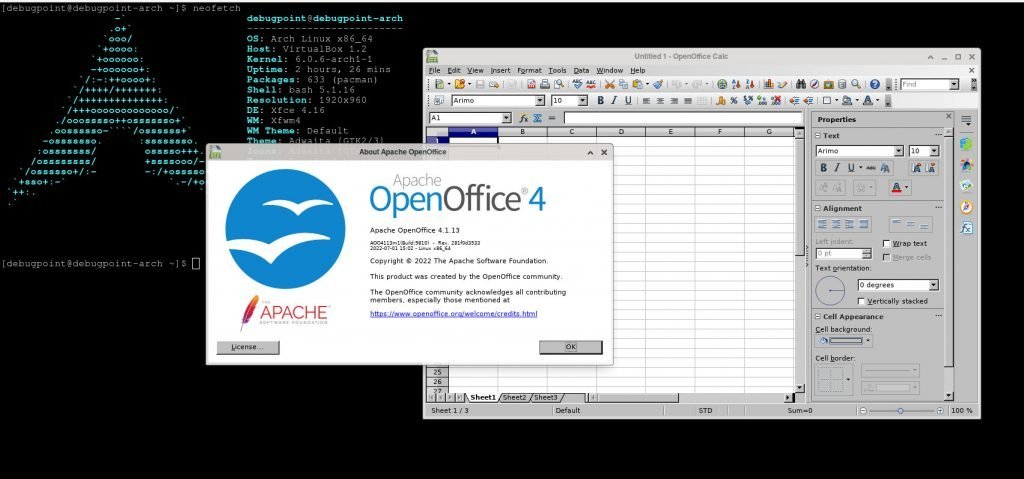 Latest OpenOffice running in Arch Linux