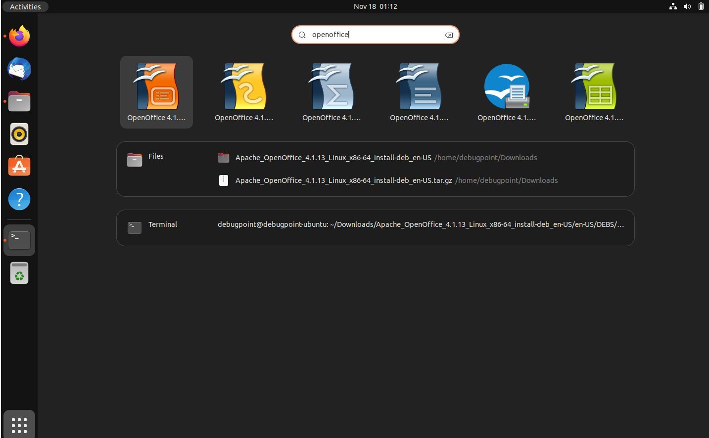 How to install openoffice in ubuntu