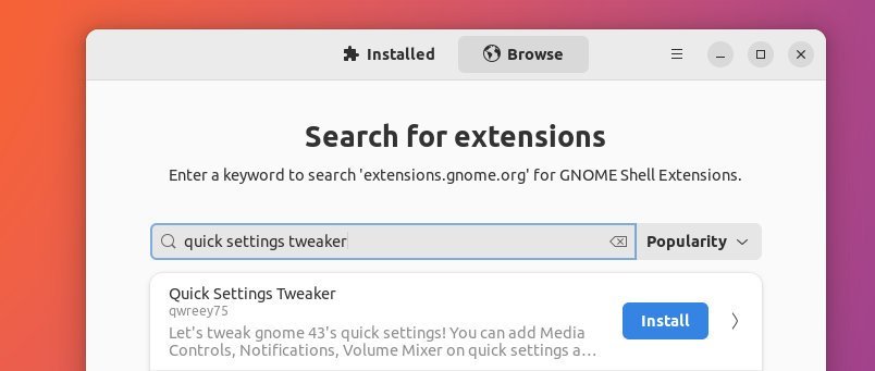 installing a sample GNOME extension