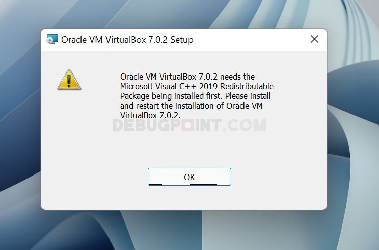 Microsoft Visual C++ 2019 Redistributable Error