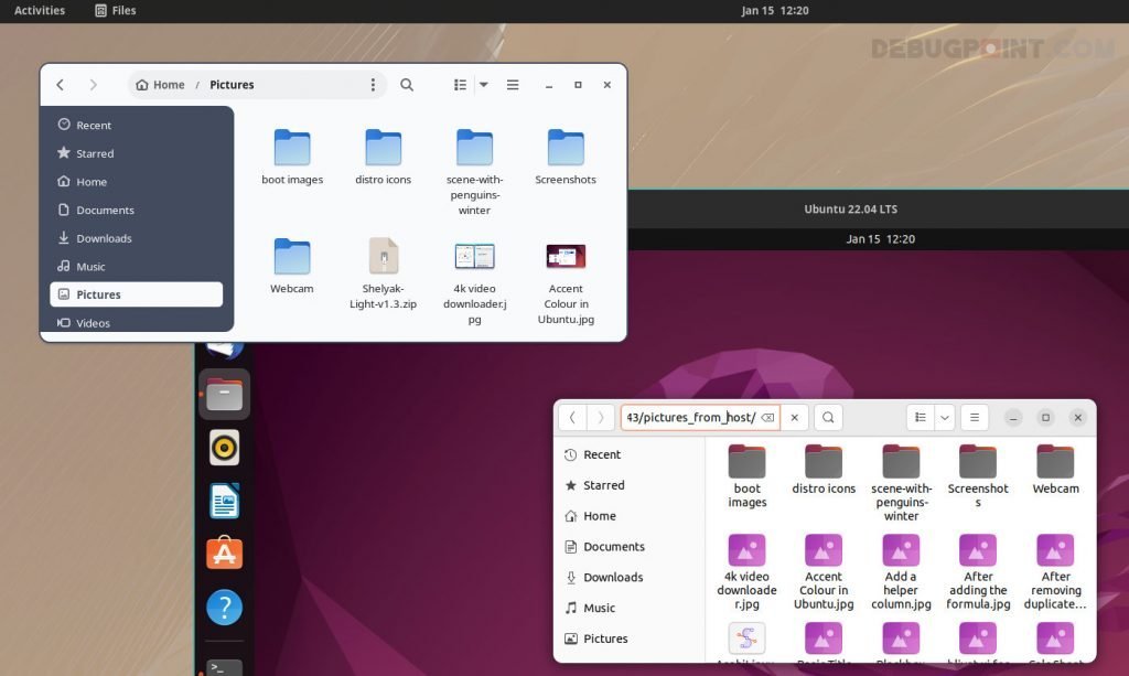 Share folder and its contents between guest and host in GNOME Boxes (sample)