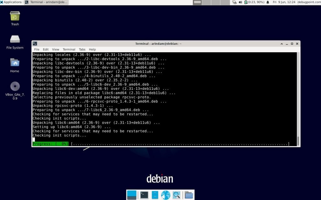 Debian 12 Upgrade process in progress