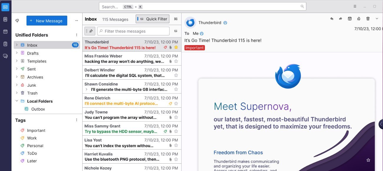 Thunderbird 115 Debuts Supernova UI And A Constellation Of Exciting 