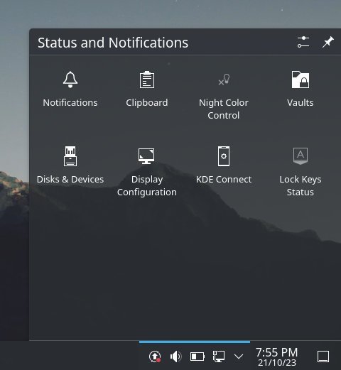 KDE System Tray