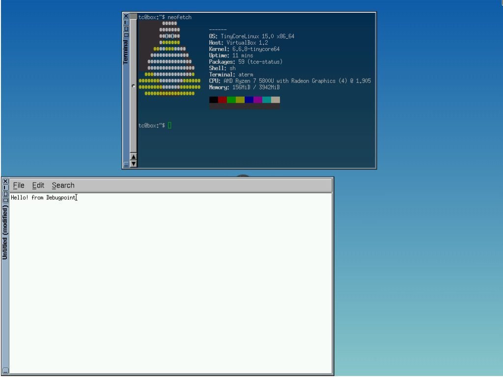 Tiny Core Linux packs very basic items to built upon