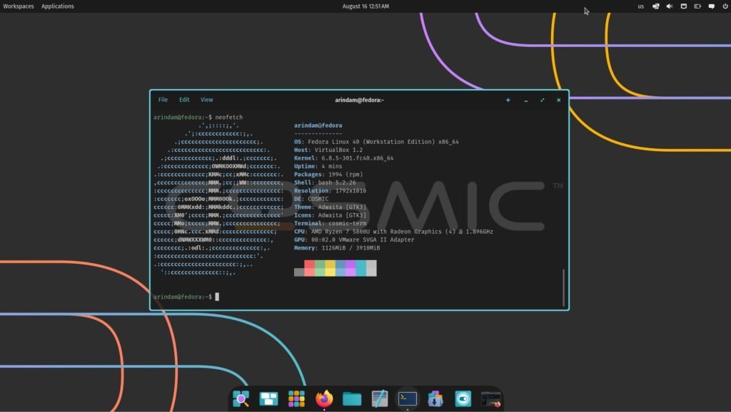 COSMIC Desktop (Alpha) in Fedora Workstation