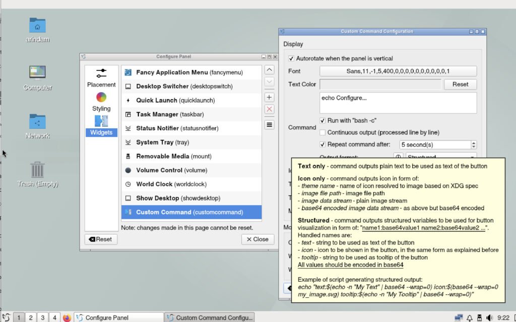 Custom command - structured output